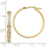 14K Yellow Gold Diamond Round Hinged Hoop Earrings - 0.10 Carats Total Diamond Weight by Monteluci Fine Jewelry