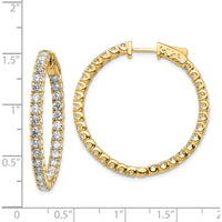 14K Yellow Gold Diamond Round Hoop Earrings - 0.07 Carat Total Diamond Weight by Monteluci Fine Jewelry