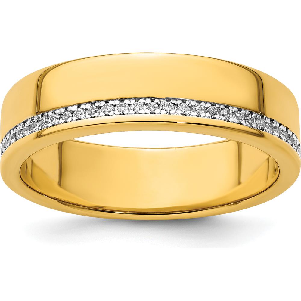 14K Yellow Gold Diamond Row Ring with 1/5 Carat AA Quality Diamonds by IBGoodman