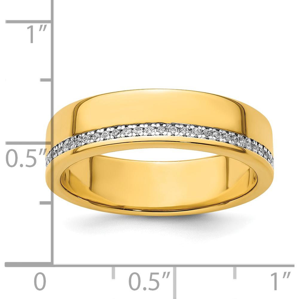 14K Yellow Gold Diamond Row Ring with 1/5 Carat AA Quality Diamonds by IBGoodman
