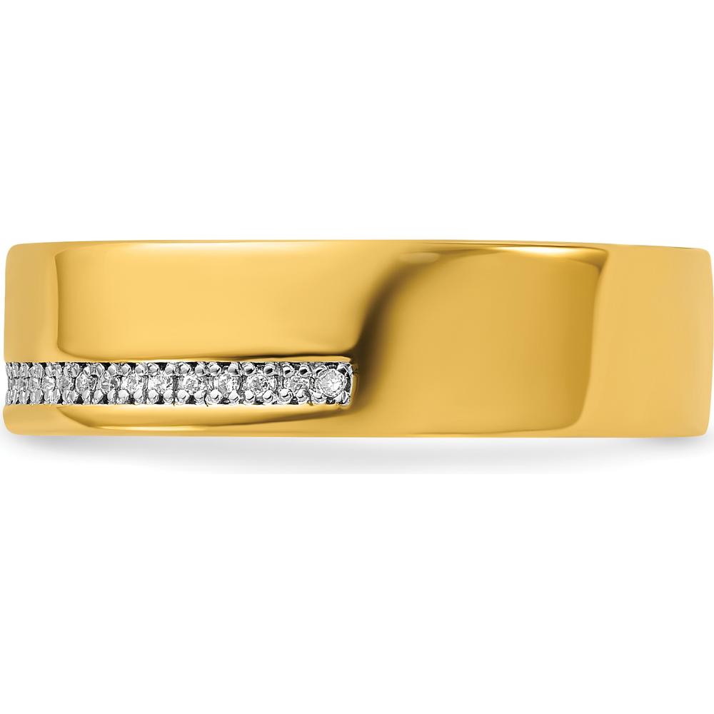 14K Yellow Gold Diamond Row Ring with 1/5 Carat AA Quality Diamonds by IBGoodman