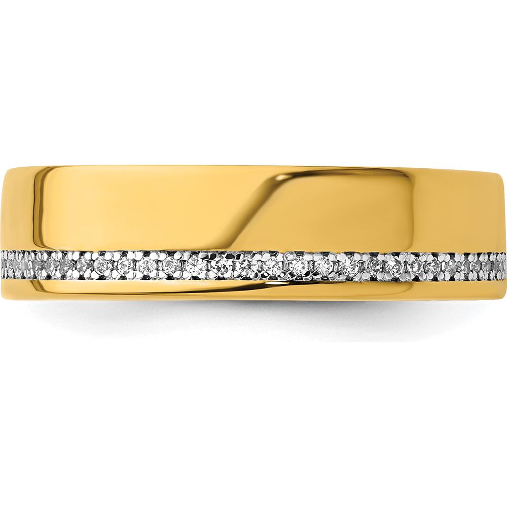14K Yellow Gold Diamond Row Ring with 1/5 Carat AA Quality Diamonds by IBGoodman