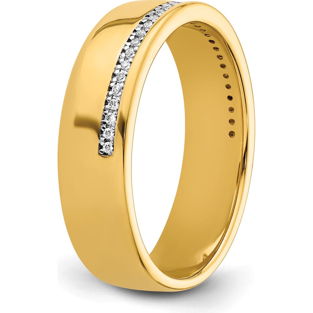 14K Yellow Gold Diamond Row Ring with 1/5 Carat AA Quality Diamonds by IBGoodman