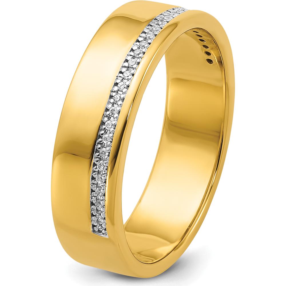 14K Yellow Gold Diamond Row Ring with 1/5 Carat AA Quality Diamonds by IBGoodman
