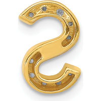 14K Yellow Gold Diamond 'S' Initial Charm with 12 Round Diamonds - 0.12 Carat Total Diamond Weight by Monteluci Fine Jewelry