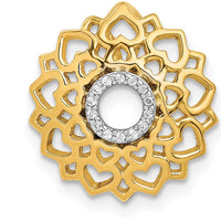 14K Yellow Gold Diamond Sahasrara/Crown Chakra Chain Slide with 14 Round Diamonds - 0.003 Carat Total Diamond Weight by Monteluci Fine Jewelry