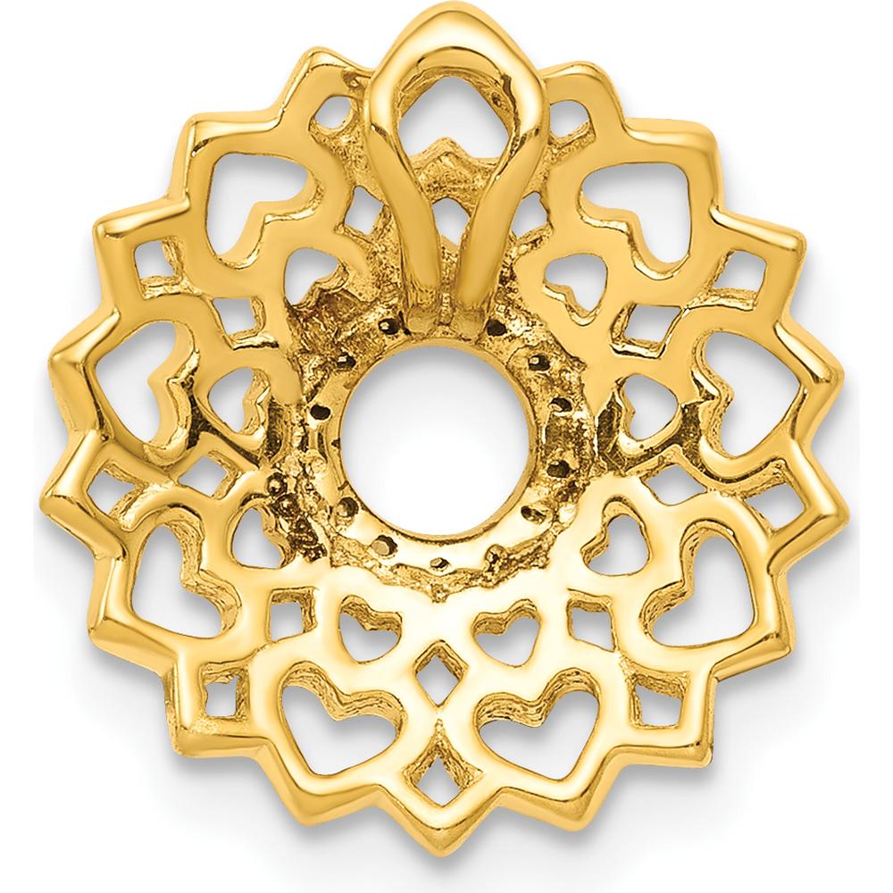 14K Yellow Gold Diamond Sahasrara/Crown Chakra Chain Slide with 14 Round Diamonds - 0.003 Carat Total Diamond Weight by Monteluci Fine Jewelry