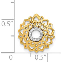 14K Yellow Gold Diamond Sahasrara/Crown Chakra Chain Slide with 14 Round Diamonds - 0.003 Carat Total Diamond Weight by Monteluci Fine Jewelry