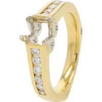 14K Yellow Gold Diamond Semi-Mount Bridal Set with .67 Carats of Diamonds