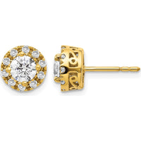 14K Yellow Gold Diamond Semi-Mount Stud Earrings - 0.4 Carat Total Diamond Weight by Monteluci Fine Jewelry