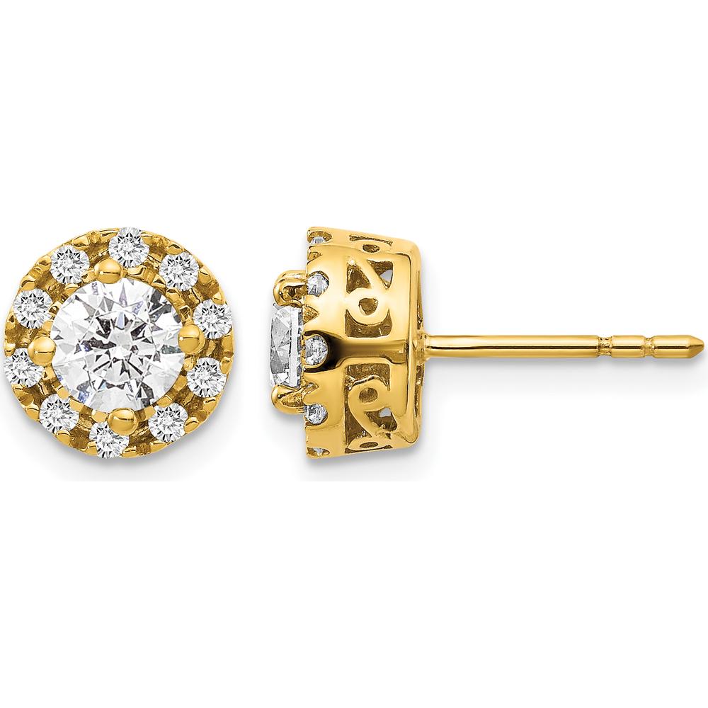 14K Yellow Gold Diamond Semi-Mount Stud Earrings - 0.4 Carat Total Diamond Weight by Monteluci Fine Jewelry