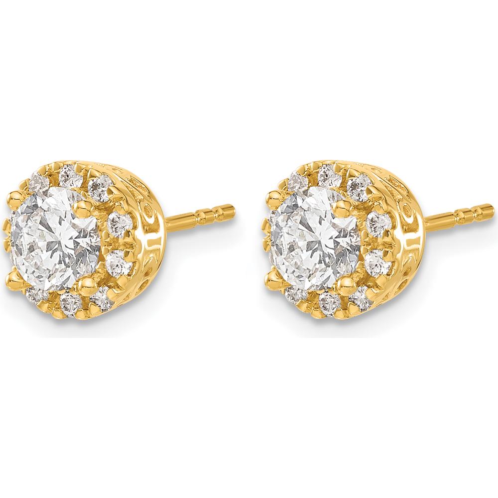 14K Yellow Gold Diamond Semi-Mount Stud Earrings - 0.4 Carat Total Diamond Weight by Monteluci Fine Jewelry