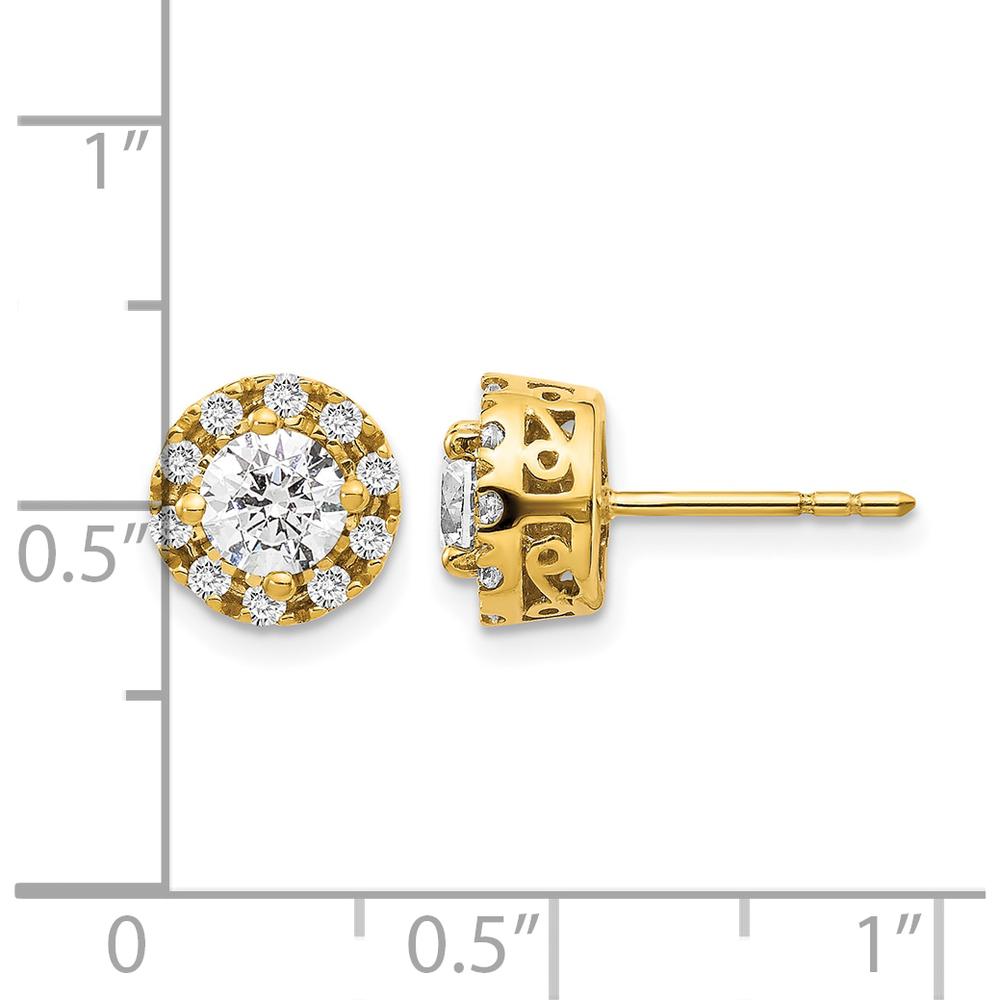 14K Yellow Gold Diamond Semi-Mount Stud Earrings - 0.4 Carat Total Diamond Weight by Monteluci Fine Jewelry