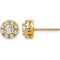 14K Yellow Gold Diamond Semi-Mount Stud Earrings with 0.15 Carat Total Diamond Weight by Monteluci Fine Jewelry