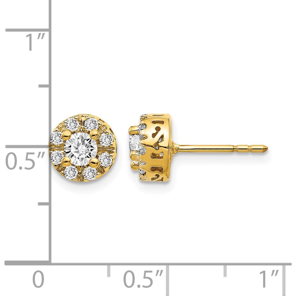 14K Yellow Gold Diamond Semi-Mount Stud Earrings with 0.15 Carat Total Diamond Weight by Monteluci Fine Jewelry