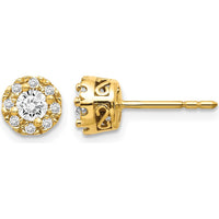 14K Yellow Gold Diamond Semi-Mount Stud Earrings with Round Diamonds - 0.18 Carat Total Diamond Weight by Monteluci Fine Jewelry