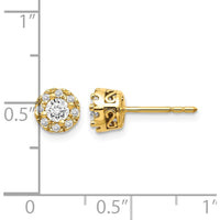 14K Yellow Gold Diamond Semi-Mount Stud Earrings with Round Diamonds - 0.18 Carat Total Diamond Weight by Monteluci Fine Jewelry
