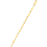 14K Yellow Gold Diamond Shape Mirror Chain Necklace - 18" by Orozza Fine Jewelry