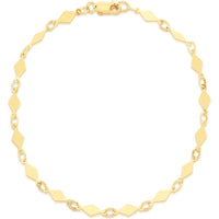 14K Yellow Gold Diamond Shape Mirror Chain Necklace - 18" by Orozza Fine Jewelry