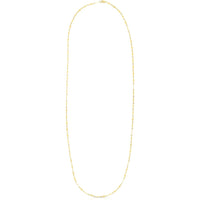 14K Yellow Gold Diamond Shape Mirror Chain Necklace - 18" by Orozza Fine Jewelry