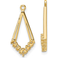 14K Yellow Gold Diamond Shaped Earring Jackets with Round Stone Mountings by Monteluci Fine Jewelry
