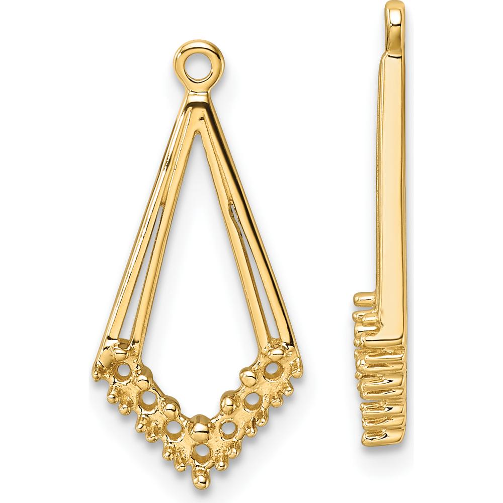 14K Yellow Gold Diamond Shaped Earring Jackets with Round Stone Mountings by Monteluci Fine Jewelry