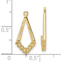 14K Yellow Gold Diamond Shaped Earring Jackets with Round Stone Mountings by Monteluci Fine Jewelry