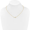 14K Yellow Gold Diamond Sideways Cross Necklace - 0.10 Carat Total Diamond Weight by Monteluci Fine Jewelry