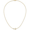 14K Yellow Gold Diamond Sideways Cross Necklace - 0.10 Carat Total Diamond Weight by Monteluci Fine Jewelry