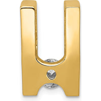 14K Yellow Gold Diamond Slide Pendant with 0.545 Carat Round-Cut Diamond - Fits up to 6mm Omega by Monteluci Fine Jewelry