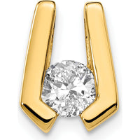 14K Yellow Gold Diamond Slide with Round Diamond - 0.37 Carat Total Diamond Weight by Monteluci Fine Jewelry