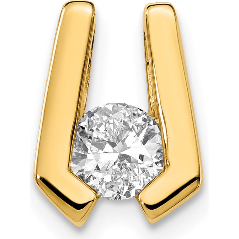 14K Yellow Gold Diamond Slide with Round Diamond - 0.37 Carat Total Diamond Weight by Monteluci Fine Jewelry