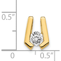 14K Yellow Gold Diamond Slide with Round Diamond - 0.37 Carat Total Diamond Weight by Monteluci Fine Jewelry