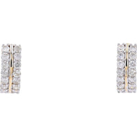 14K Yellow Gold Diamond Sparkle Huggie Earrings - 1 Carat Total Diamond Weight