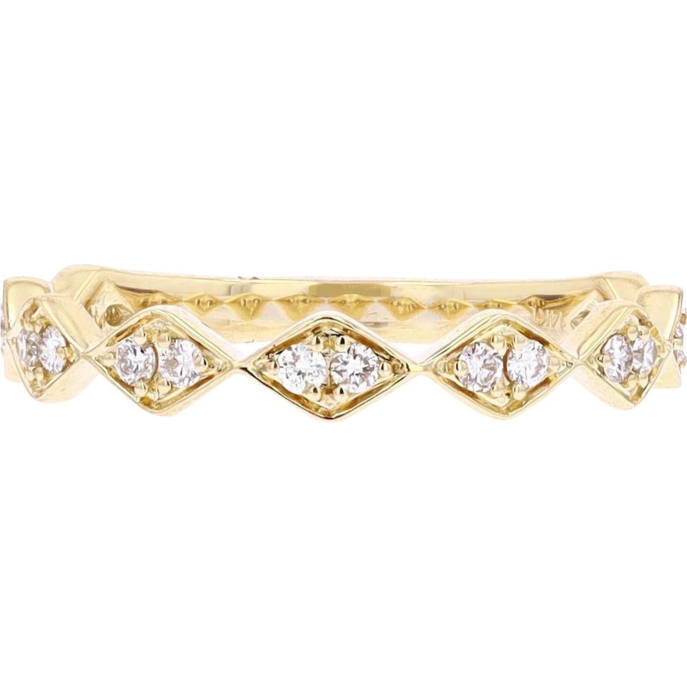 14K Yellow Gold Diamond Stackable Band - 0.22 Carat Total Diamond Weight