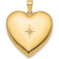 14K Yellow Gold Diamond Star Ash Holder Locket - 0.01 Carat Diamond Weight by Monteluci Fine Jewelry