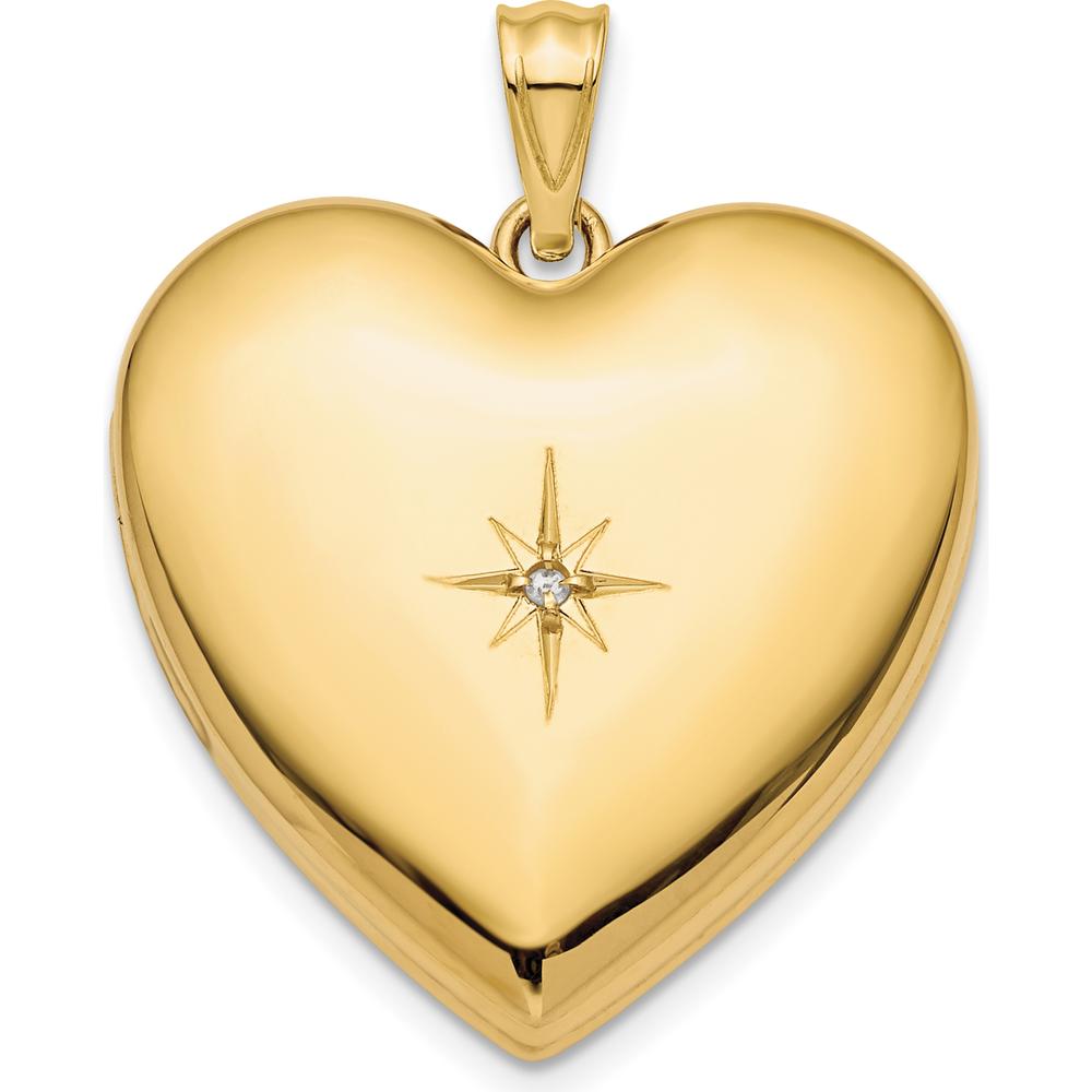 14K Yellow Gold Diamond Star Ash Holder Locket - 0.01 Carat Diamond Weight by Monteluci Fine Jewelry