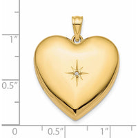 14K Yellow Gold Diamond Star Ash Holder Locket - 0.01 Carat Diamond Weight by Monteluci Fine Jewelry