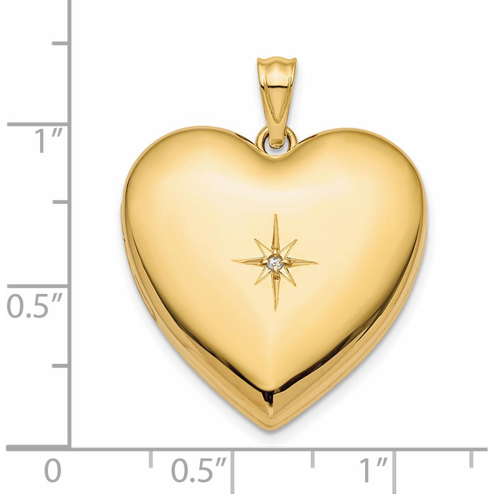 14K Yellow Gold Diamond Star Ash Holder Locket - 0.01 Carat Diamond Weight by Monteluci Fine Jewelry