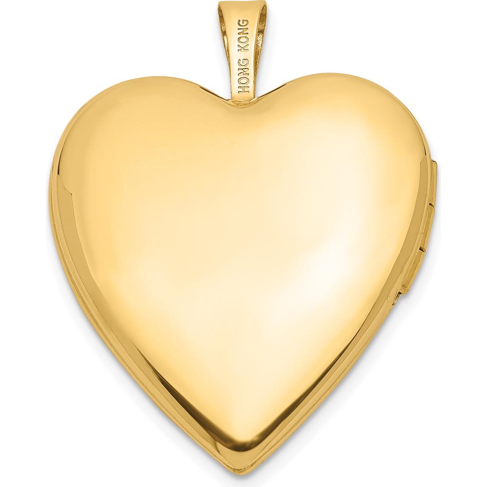 14K Yellow Gold Diamond Star Heart Locket - 0.01 Carat Diamond Weight by Monteluci Fine Jewelry