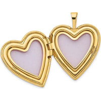 14K Yellow Gold Diamond Star Heart Locket - 0.01 Carat Diamond Weight by Monteluci Fine Jewelry