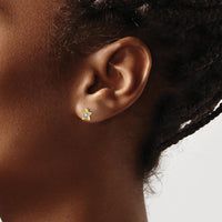 14K Yellow Gold Diamond Star Post Earrings - 0.025 Carat Total Diamond Weight by Monteluci Fine Jewelry