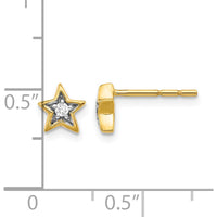 14K Yellow Gold Diamond Star Post Earrings - 0.025 Carat Total Diamond Weight by Monteluci Fine Jewelry