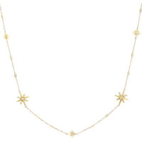 14K Yellow Gold Diamond Star Rope Necklace - 1.00 Carats Total Diamond Weight