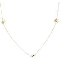 14K Yellow Gold Diamond Star Rope Necklace - 1.00 Carats Total Diamond Weight