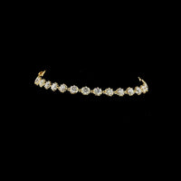 14K Yellow Gold Diamond Station Bracelet with 29 Round Brilliant Cut Natural Diamonds - 4.34 Carat Total Weight, E-F Color VS+ Clarity - Covaloro Fine Jewelry