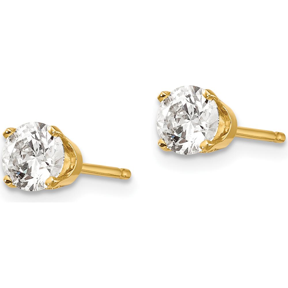 14K Yellow Gold Diamond Stud Earrings - 0.85 Carat Total Diamond Weight by 0
