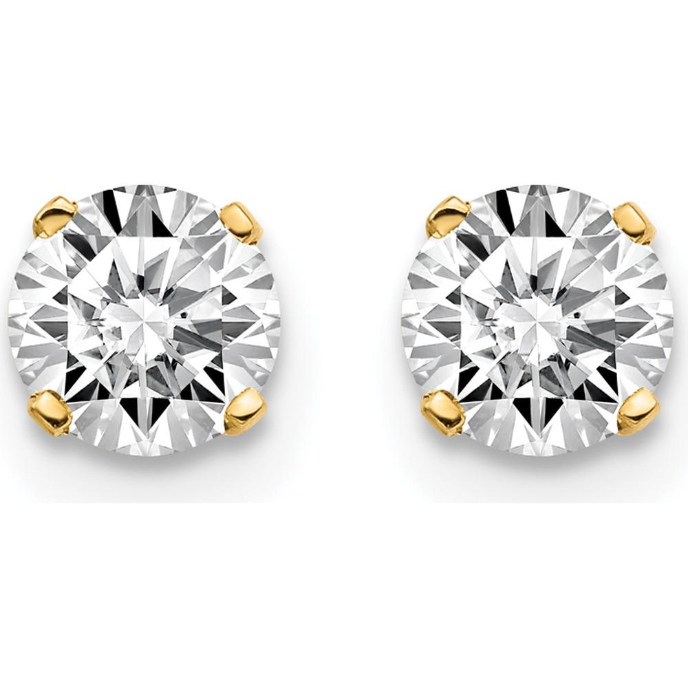 14K Yellow Gold Diamond Stud Earrings - 0.85 Carat Total Diamond Weight by 0