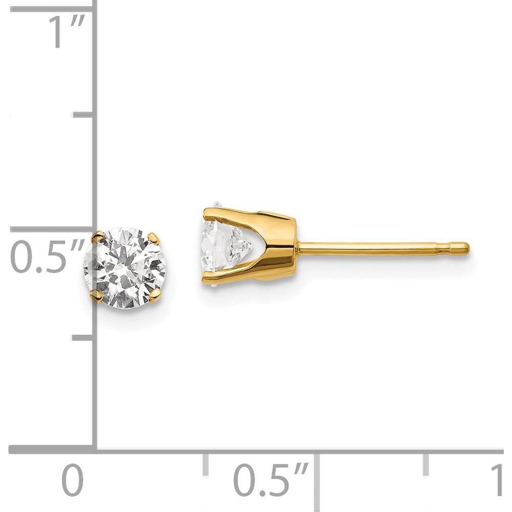 14K Yellow Gold Diamond Stud Earrings - 0.85 Carat Total Diamond Weight by 0