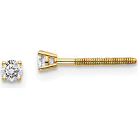 14K Yellow Gold Diamond Stud Earrings with 0.10 Carat Total Diamond Weight - VS2/SI1 G-I Clarity by 0